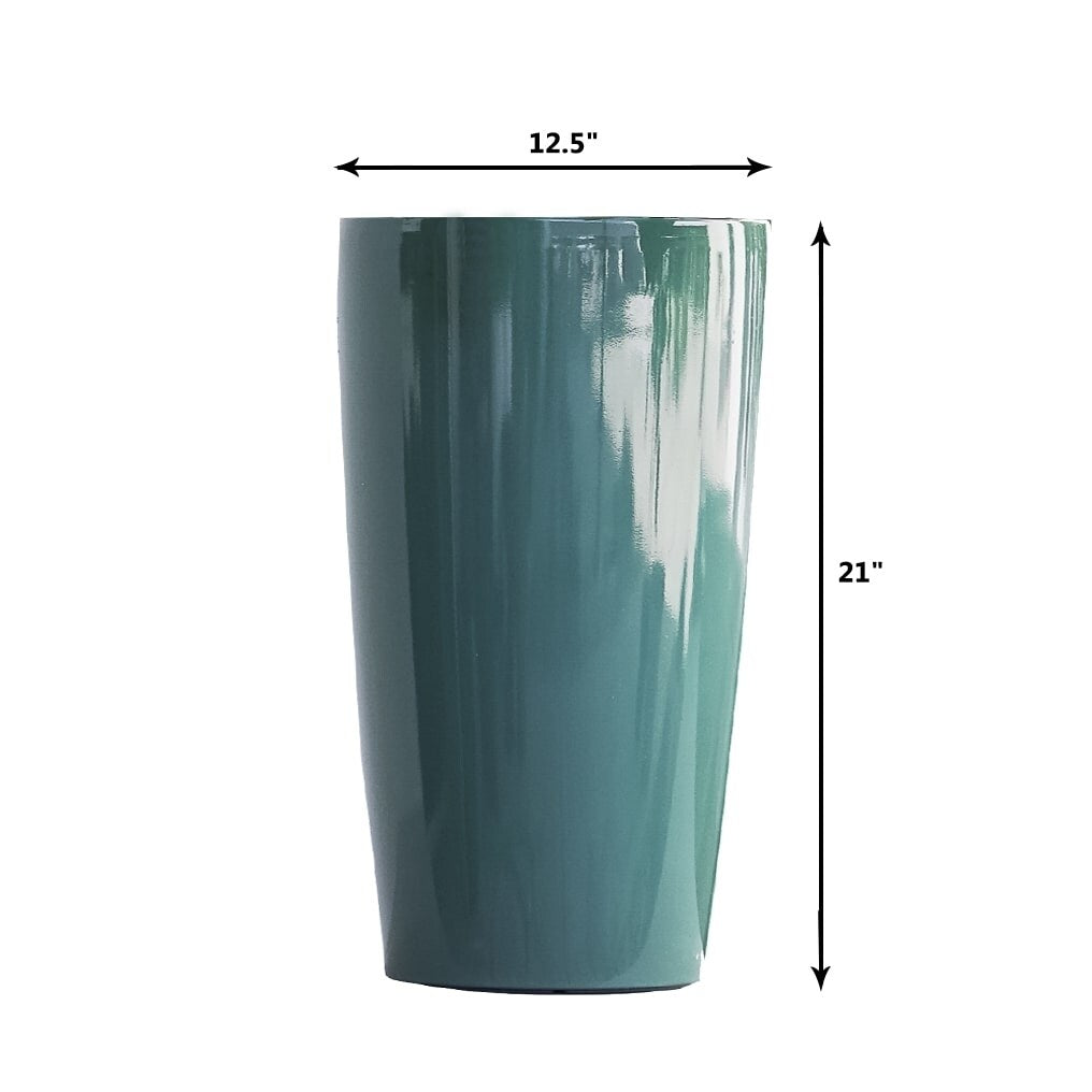 XBrand 29.5" H Plastic Self Watering Indoor Outdoor Tall Round Planter Pot, Decorative Gardening Pot, Home Décor Accent