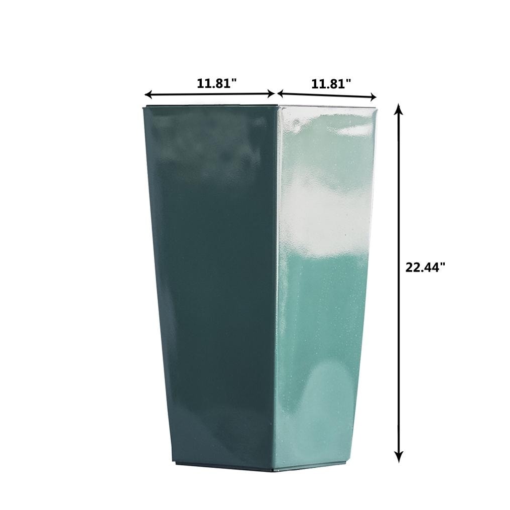 XBrand 22.4" H Plastic Self Watering Indoor Outdoor Square Planter Pot, Tall Decorative Gardening Pot, Home Décor Accent