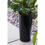 XBrand 22.4" H Plastic Self Watering Indoor Outdoor Triangle Planter Pot w/Glossy Finish, Tall Decorative Gardening Pot