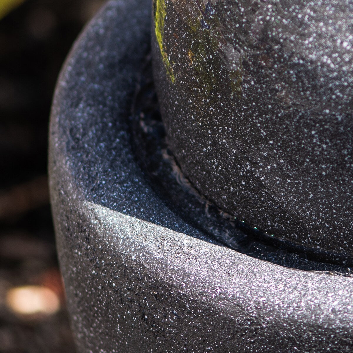 XBrand 25.98"H Modern Round Stone Textured Sphere Water Fountain w/LED Lights, For Indoor/Outdoor, Ball Water Fountain