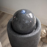 XBrand 25.98"H Modern Round Stone Textured Sphere Water Fountain w/LED Lights, For Indoor/Outdoor, Ball Water Fountain