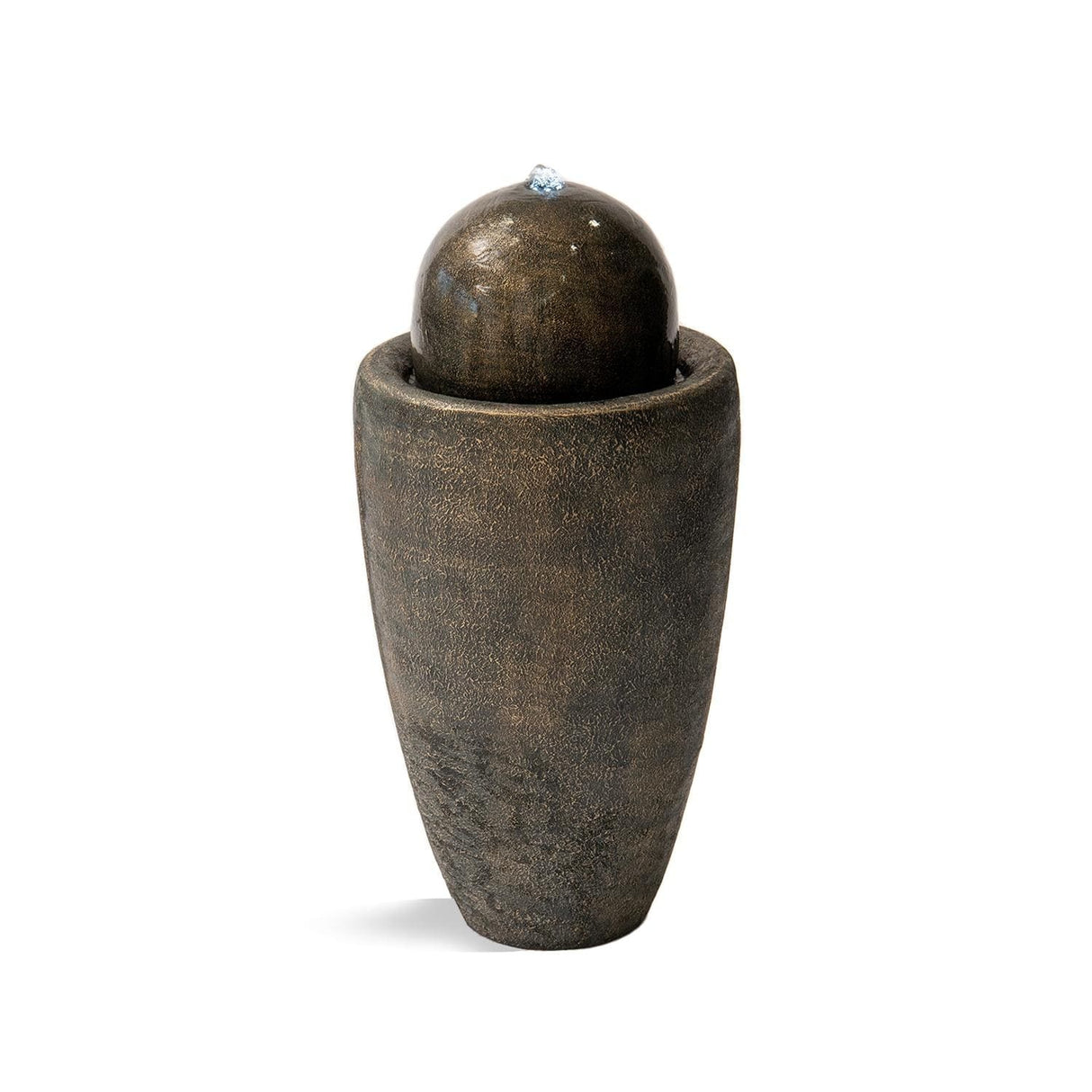 XBrand 25.98"H Modern Round Stone Textured Sphere Water Fountain w/LED Lights, For Indoor/Outdoor, Ball Water Fountain
