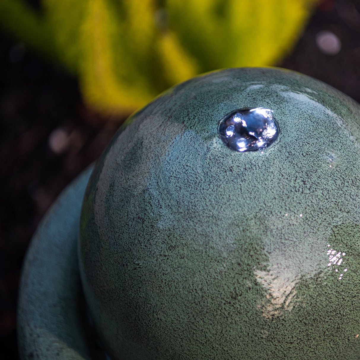XBrand 25.98"H Modern Round Stone Textured Sphere Water Fountain w/LED Lights, For Indoor/Outdoor, Ball Water Fountain