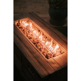 XBrand 42.1"L Rectangular Black MgO/Metal Outdoor Propane Gas Smokeless Fire Pit Table with Volcanic Rocks & Rain Cover