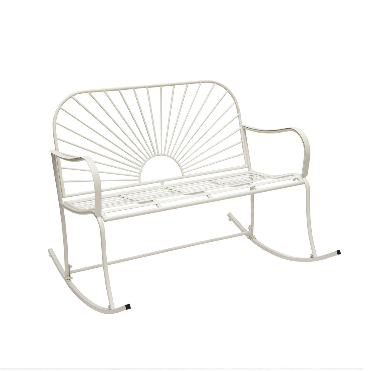 XBrand 44.5"L Iron Sun-Patterned Seat for Two Indoor/Outdoor Rocking Bench