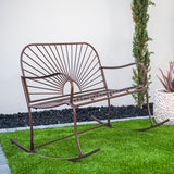 XBrand 44.5"L Iron Sun-Patterned Seat for Two Indoor/Outdoor Rocking Bench