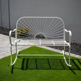 XBrand 44.5"L Iron Sun-Patterned Seat for Two Indoor/Outdoor Rocking Bench