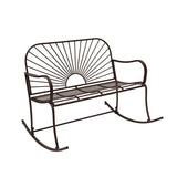 XBrand 44.5"L Iron Sun-Patterned Seat for Two Indoor/Outdoor Rocking Bench