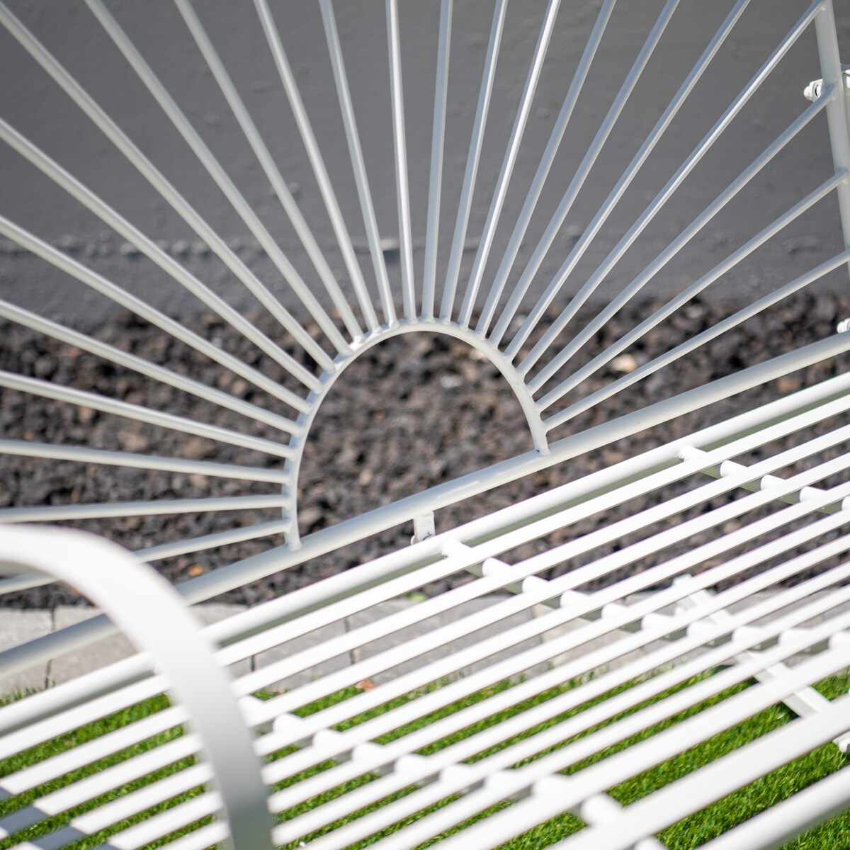 XBrand 44.5"L Iron Sun-Patterned Seat for Two Indoor/Outdoor Rocking Bench