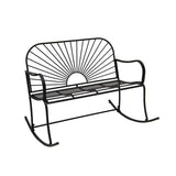 XBrand 44.5"L Iron Sun-Patterned Seat for Two Indoor/Outdoor Rocking Bench