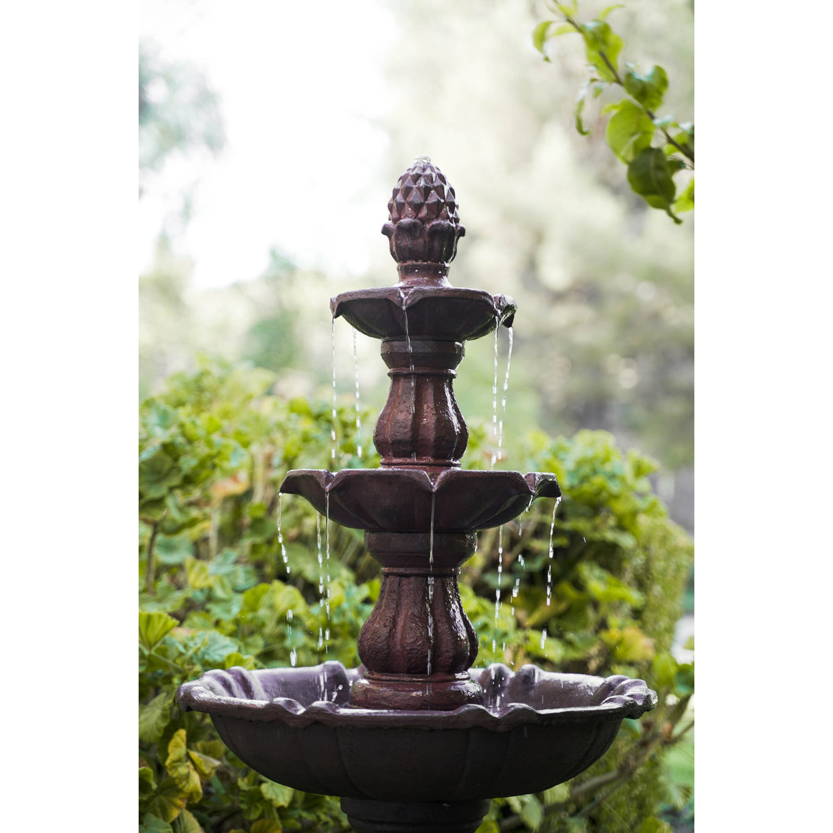 XBrand 51 in Tall 3-Tier Freestanding Waterfall Fountain, Outdoor Garden, Yard, Lawn, Porch Décor