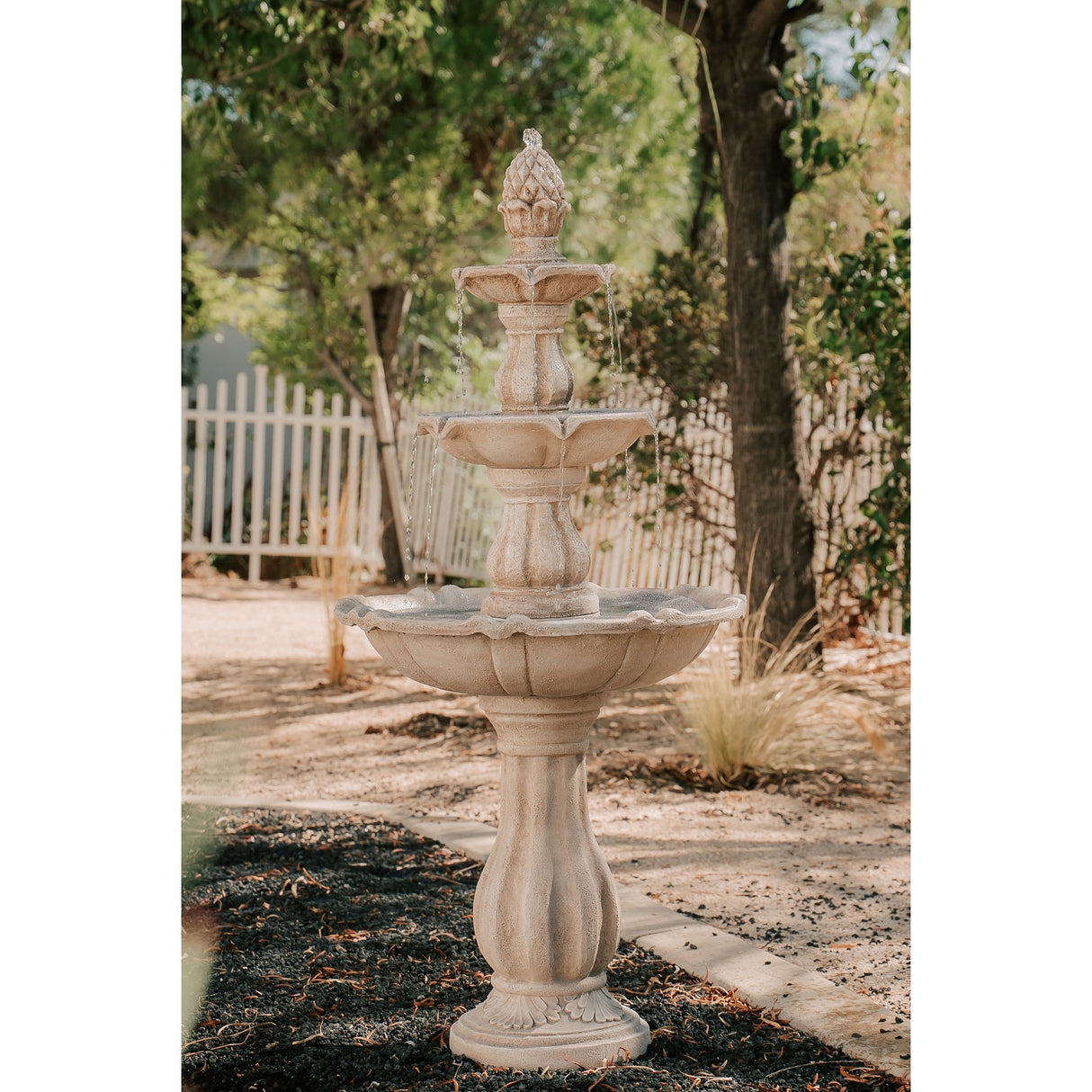 XBrand 51 in Tall 3-Tier Freestanding Waterfall Fountain, Outdoor Garden, Yard, Lawn, Porch Décor