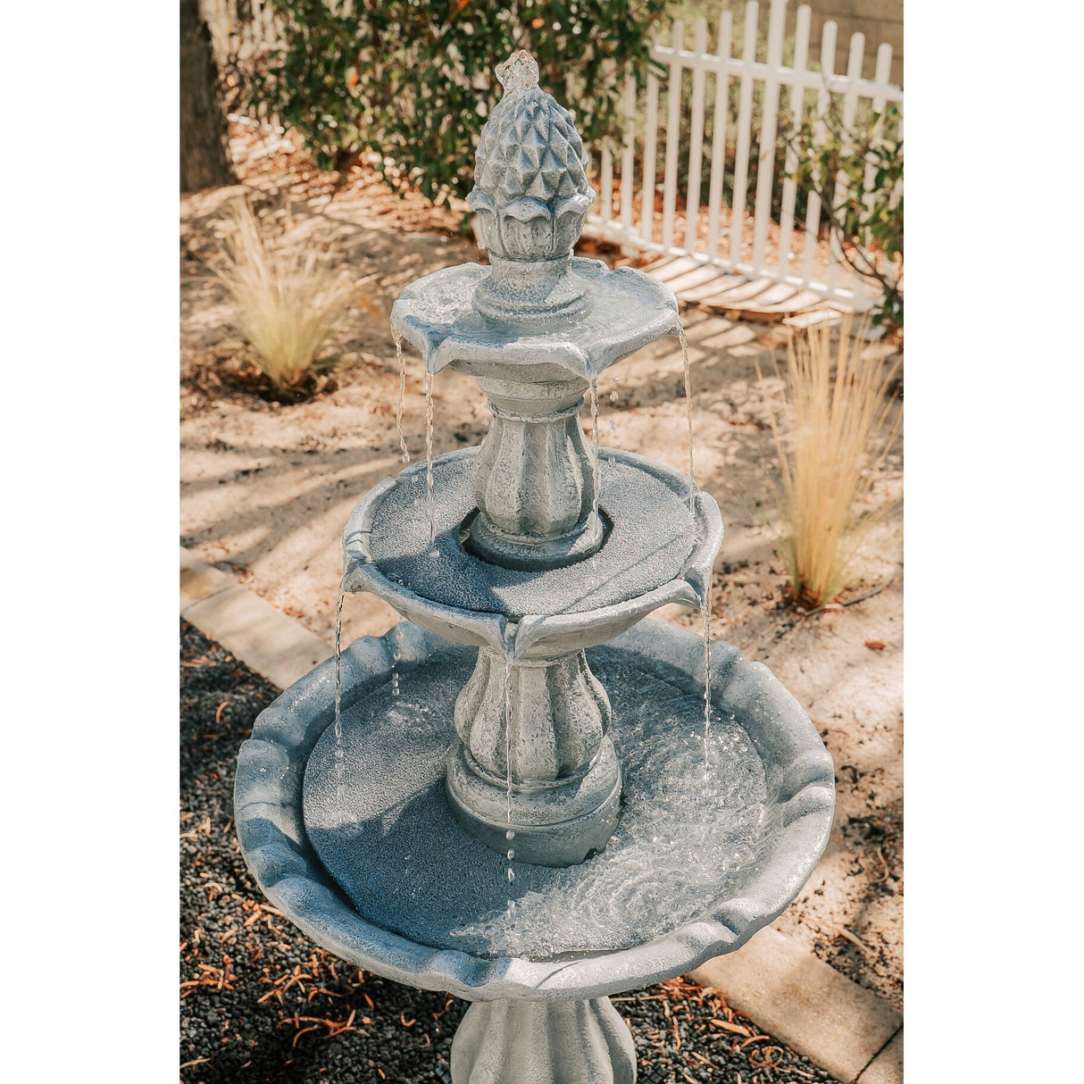 XBrand 51 in Tall 3-Tier Freestanding Waterfall Fountain, Outdoor Garden, Yard, Lawn, Porch Décor