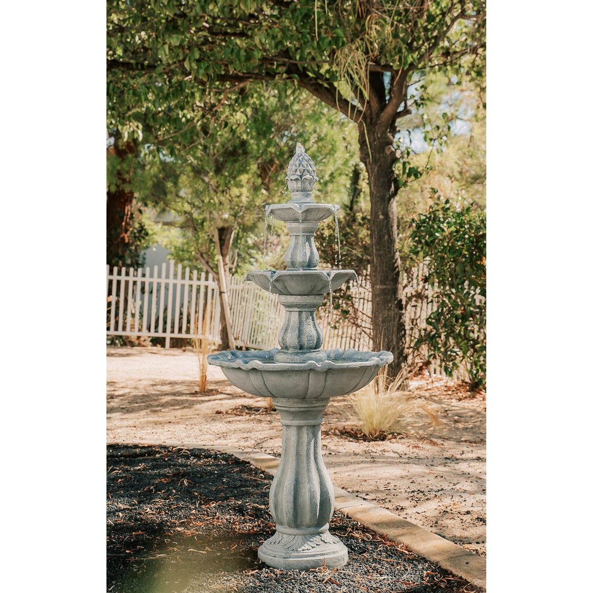 XBrand 51 in Tall 3-Tier Freestanding Waterfall Fountain, Outdoor Garden, Yard, Lawn, Porch Décor