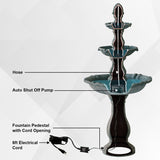 XBrand 51 in Tall 3-Tier Freestanding Waterfall Fountain, Outdoor Garden, Yard, Lawn, Porch Décor