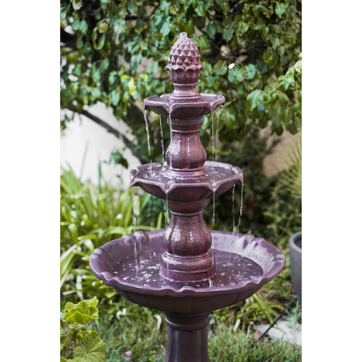 XBrand 51 in Tall 3-Tier Freestanding Waterfall Fountain, Outdoor Garden, Yard, Lawn, Porch Décor