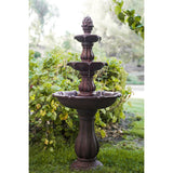 XBrand 51 in Tall 3-Tier Freestanding Waterfall Fountain, Outdoor Garden, Yard, Lawn, Porch Décor