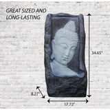 XBrand Buddha Waterfall Fountain, Indoor and Outdoor Relaxing Zen Decor, 34 Inch Tall, White