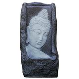 XBrand Buddha Waterfall Fountain, Indoor and Outdoor Relaxing Zen Decor, 34 Inch Tall, White