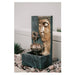 XBrand Cascading Lotus Buddha Face Indoor Outdoor Zen Water Fountain w/LED Light, 30 Inch Tall, Bronze and Natural Grey