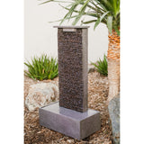 XBrand Free Standing Ridge Water Fountain w/Pedestal, Indoor Outdoor Décor, 32.5 Inch Tall, Black