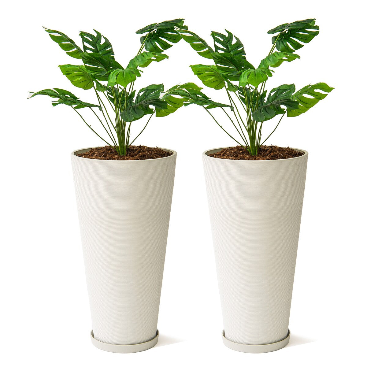XBrand Modern 28-Inch Tall Round Planter, Modern Tapered, Indoor & Outdoor Planter