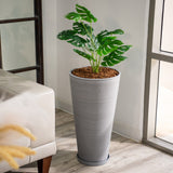 XBrand Modern 28-Inch Tall Round Planter, Modern Tapered, Indoor & Outdoor Planter