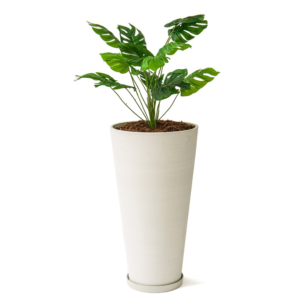 XBrand Modern 28-Inch Tall Round Planter, Modern Tapered, Indoor & Outdoor Planter