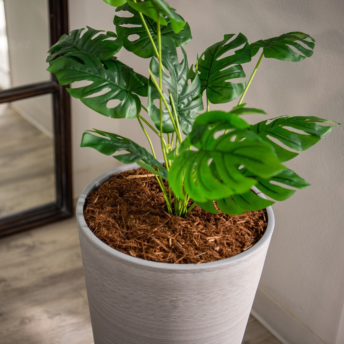 XBrand Modern 28-Inch Tall Round Planter, Modern Tapered, Indoor & Outdoor Planter
