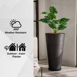 XBrand Modern 28-Inch Tall Round Planter, Modern Tapered, Indoor & Outdoor Planter