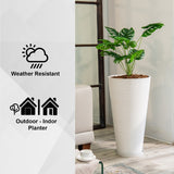 XBrand Modern 28-Inch Tall Round Planter, Modern Tapered, Indoor & Outdoor Planter