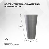 XBrand Modern 28-Inch Tall Round Planter, Modern Tapered, Indoor & Outdoor Planter