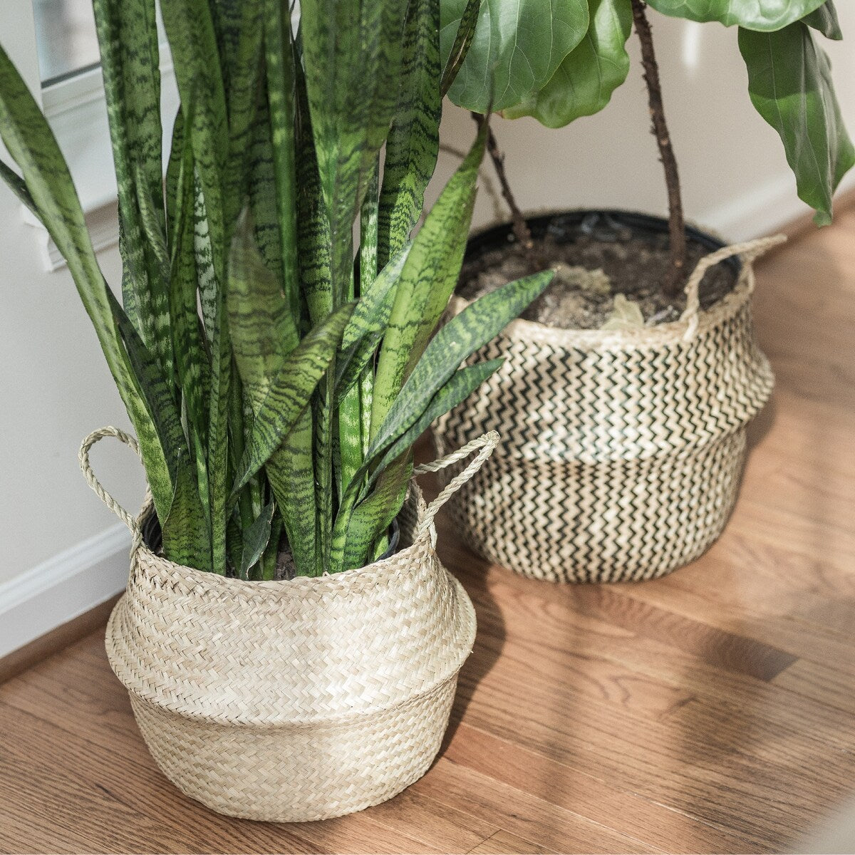 XL and Medium Black Chevron Basket Set