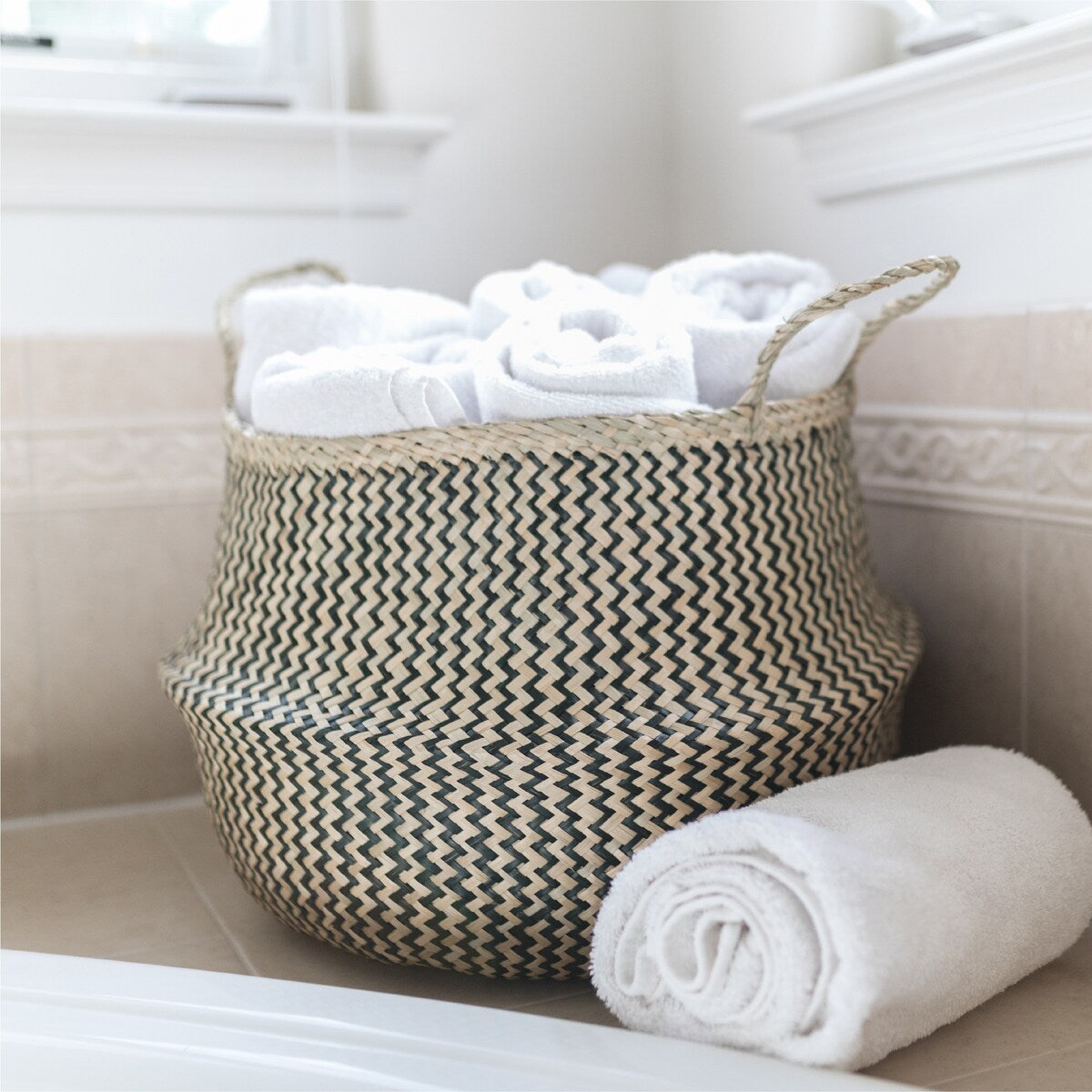 XL and Medium Black Chevron Basket Set