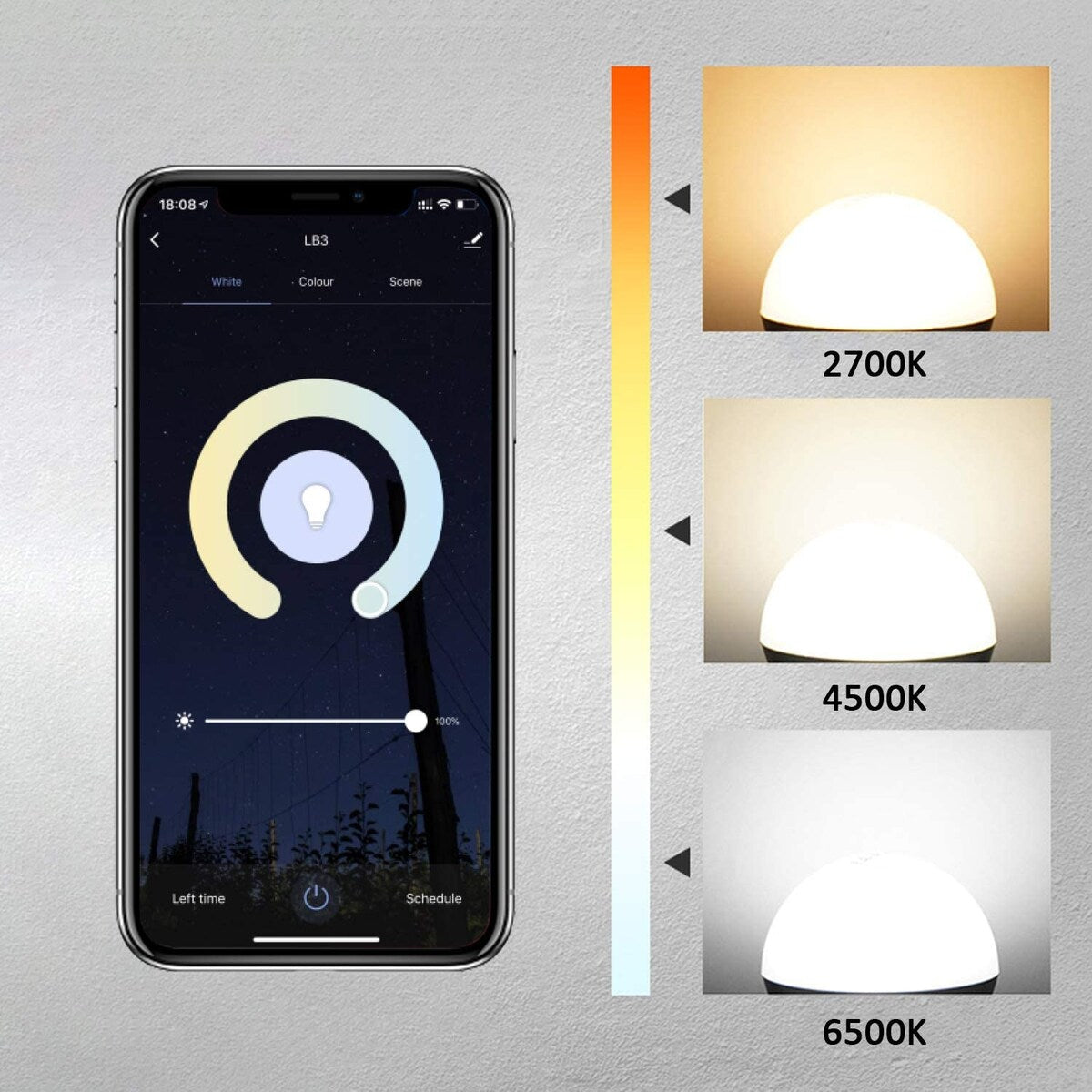 XODO Smart Wi-Fi C37 E12 Dimmable Light Bulb LB4-2PK - 5W (30W Equivalent) 350LM RGB+W - LED Multi Color Smart Bulb (2-Pack)