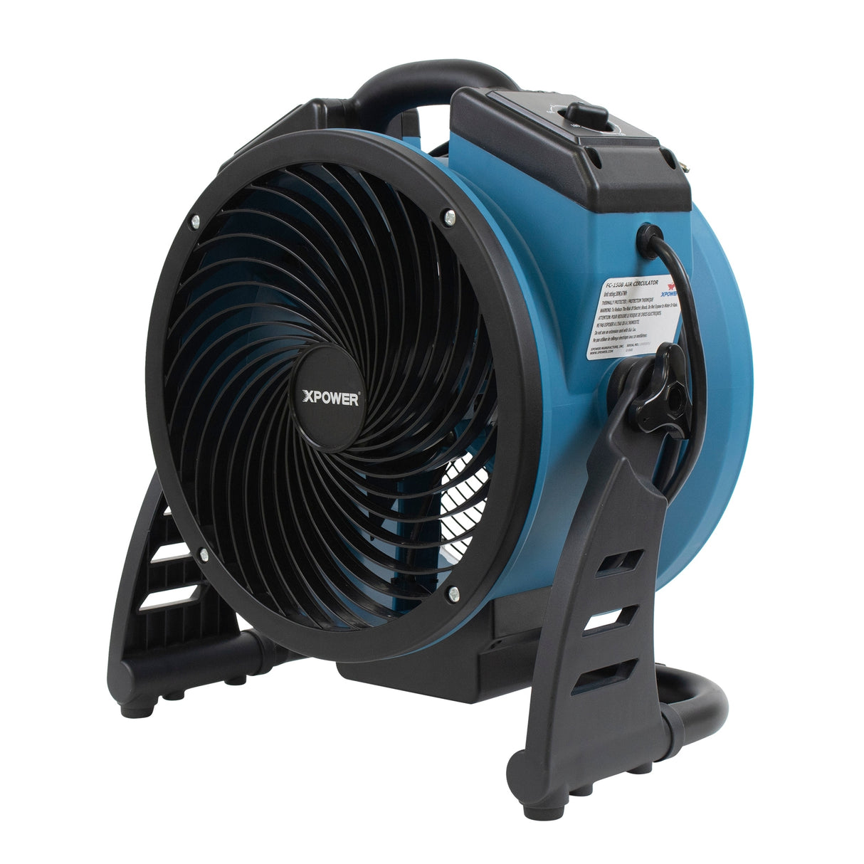 XPOWER Variable Speed 11 Brushless DC Motor Rechargeable AC/DC Whole Room Air Circulator Utility Fan