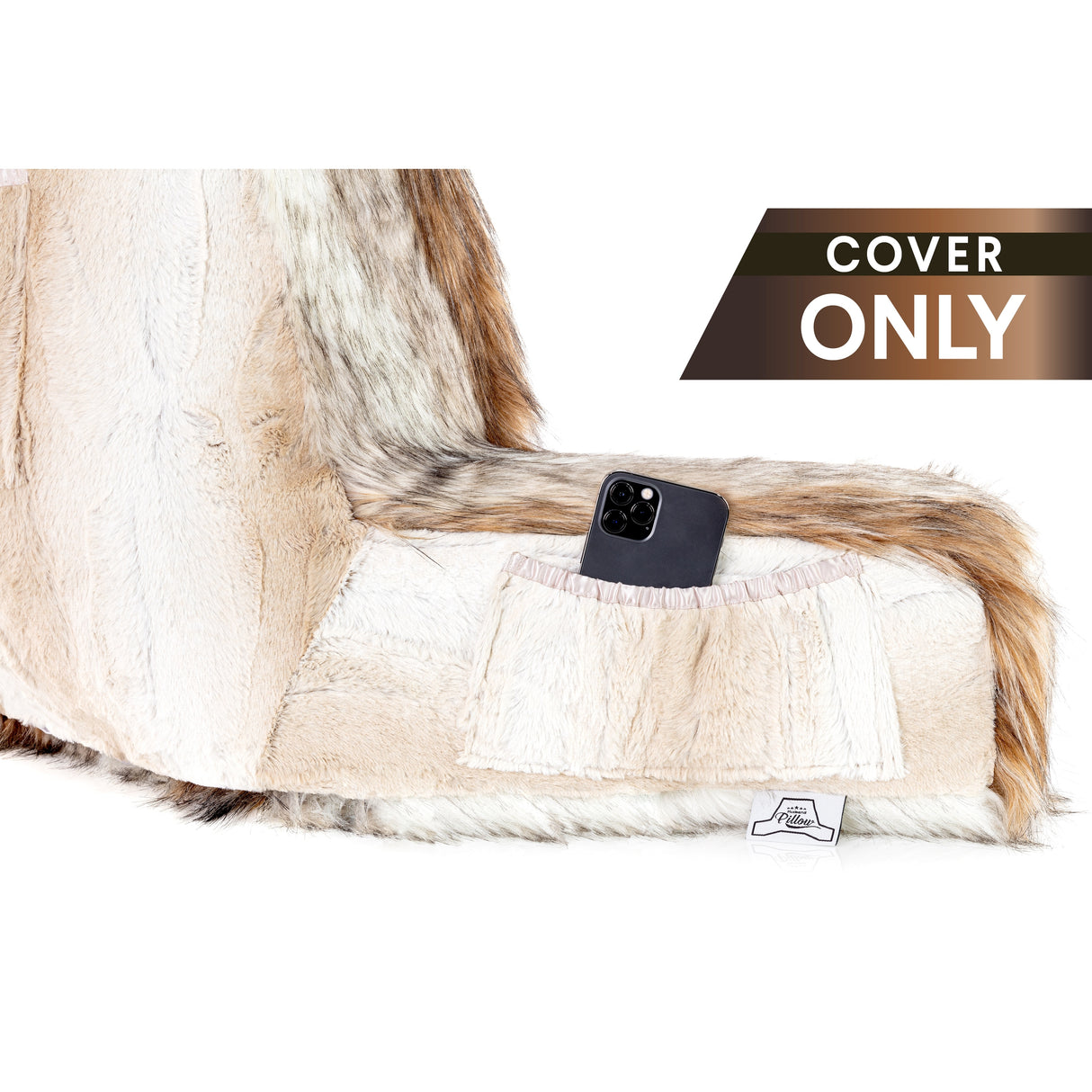 XXL Husband Pillow Cover Only - Ultra Rare Baby Backrest Pillowcase Set, 2-tone Reversible Double Sided Fabulous Faux Fur