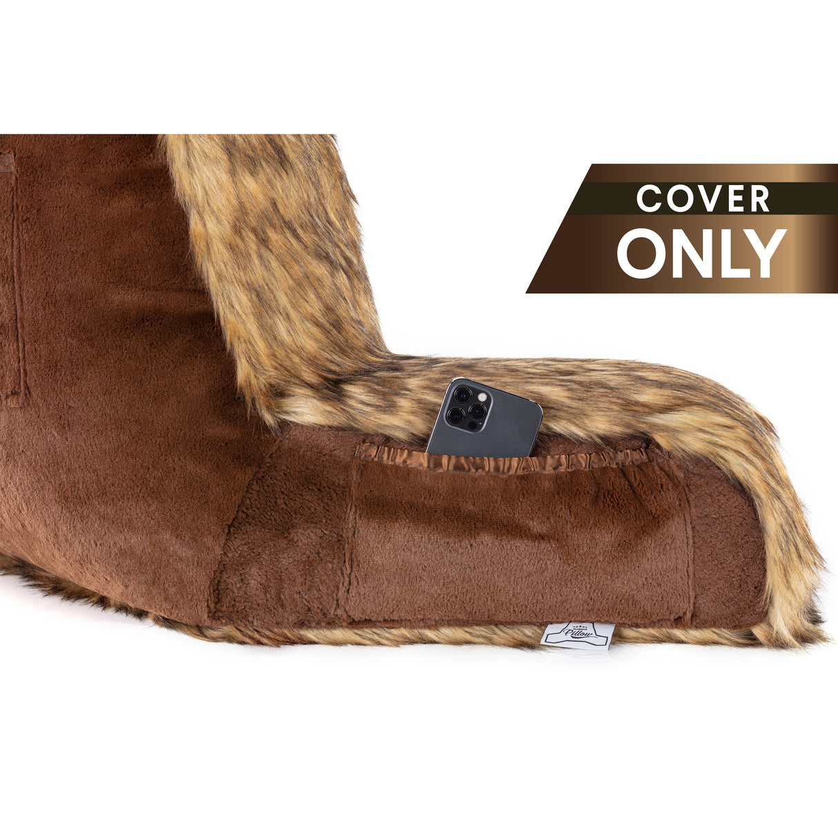 XXL Husband Pillow Cover Only - Ultra Rare Baby Backrest Pillowcase Set, 2-tone Reversible Double Sided Fabulous Faux Fur
