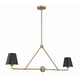 Xavier 2 Light Vibrant Gold Chandelier - 42"W x 15"H