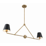 Xavier 2 Light Vibrant Gold Chandelier - 42"W x 15"H