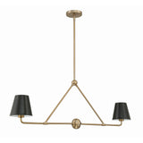 Xavier 2 Light Vibrant Gold Chandelier - 42"W x 15"H