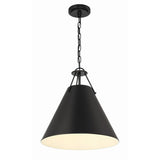 Xavier 3 Light Matte Black Pendant - 16"W x 16.5"H x 16"D