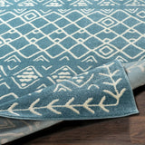 Xia Blue Bohemian Nomad Area Rug - 8'10" x 12'6"
