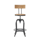Christopher Knight Home Ximen Fir Wood Brushed Silver Iron Swivel Barstools