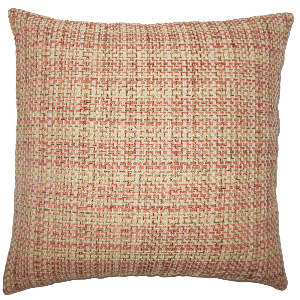 Xorn Plaid 24-inch Feather Throw Pillow - Russet