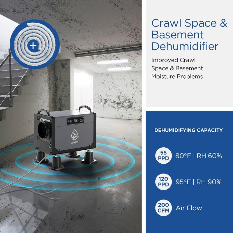 Edendirect Commercial Dehumidifier with Drain Hose, Remote Control, Memory Restart, Whole House, Auto Defrose
