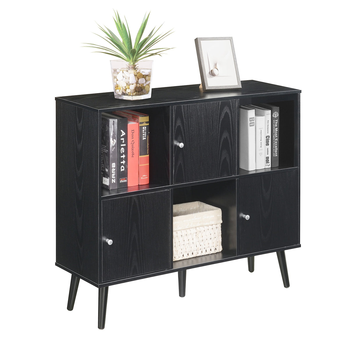 Xtra Storage Cube Organizer Sideboard Console Table with 3 Cubbies and 3 Cabinets