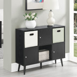 Xtra Storage Cube Organizer Sideboard Console Table with 3 Cubbies and 3 Cabinets