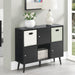 Xtra Storage Cube Organizer Sideboard Console Table with 3 Cubbies and 3 Cabinets