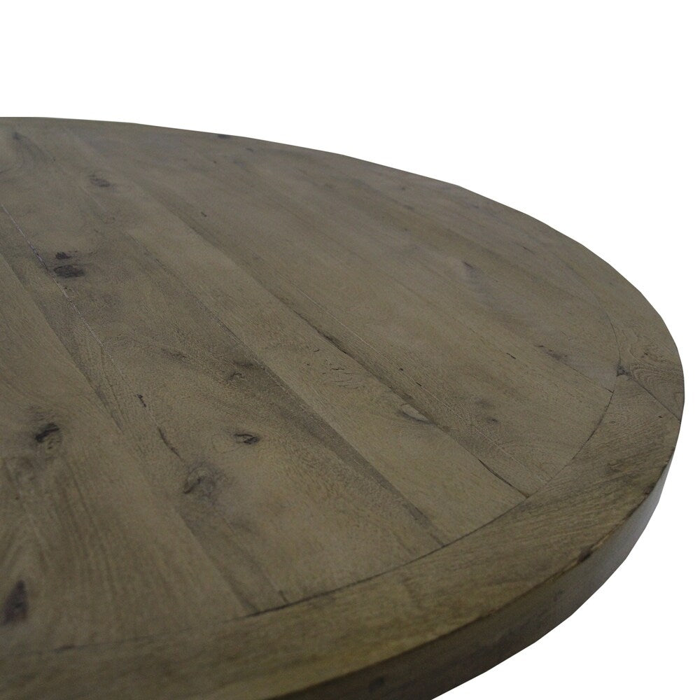 Natural-finished 54-inch Farmhouse Round Wood Dining Table - Brown